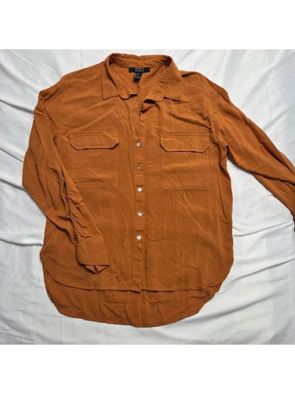 Forever 21 Utility Button Down Tunic Shirt Large